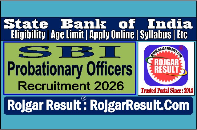 SBI Probationary Officers PO Online Form 2026