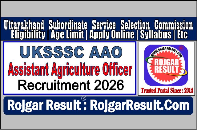 UKSSSC AAO Online Form 2026