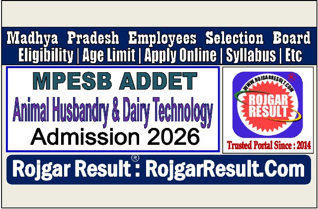 MPESB ADDET Animal Husbandry Online Form 2026