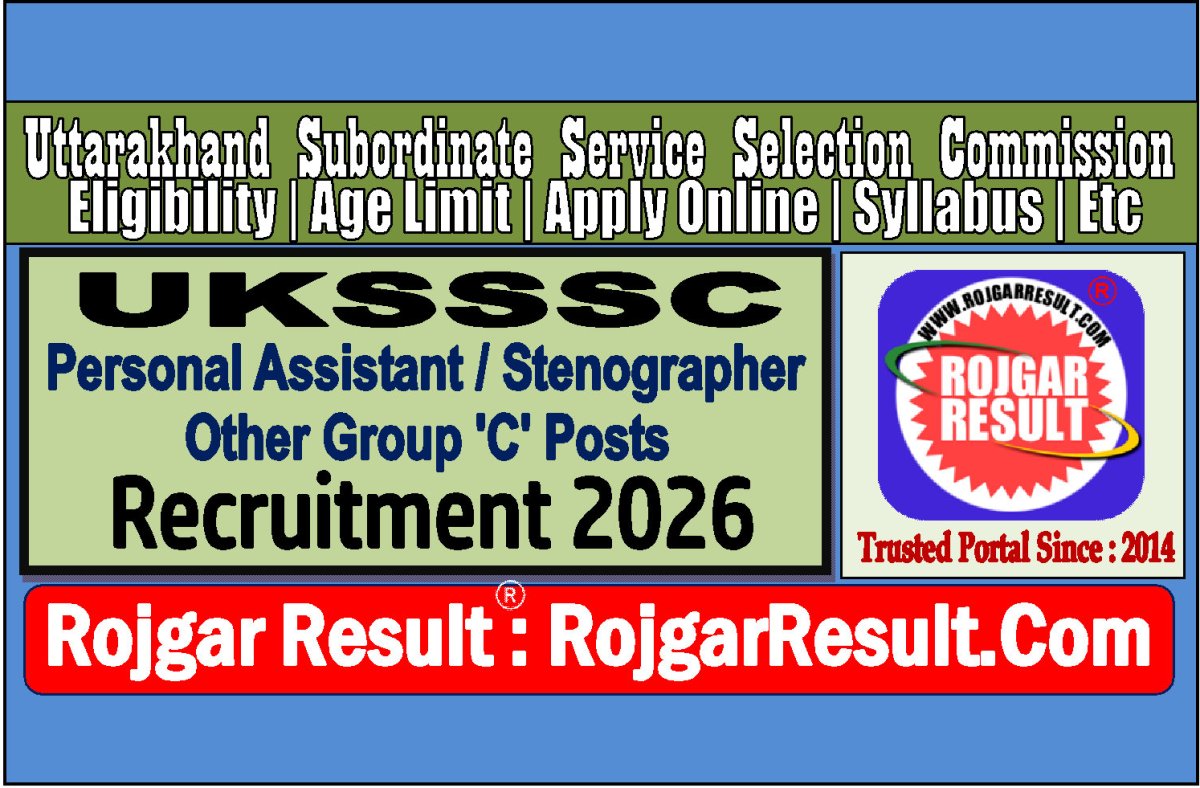 UKSSSC Personal Assistant Online Form 2026