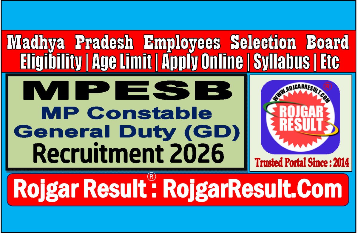 MPESB MP Police Constable Online Form 2026 for 7500 Post